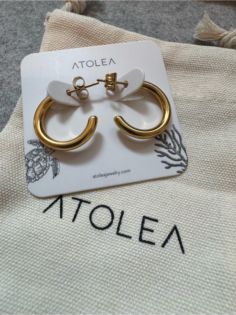 ATOLEA Gold Open Hoop Earrings